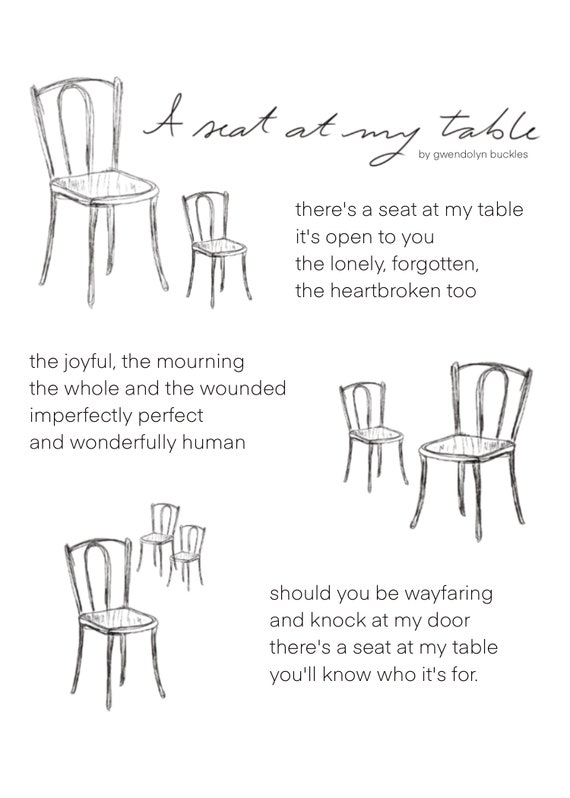 A Seat at My Table Etsy