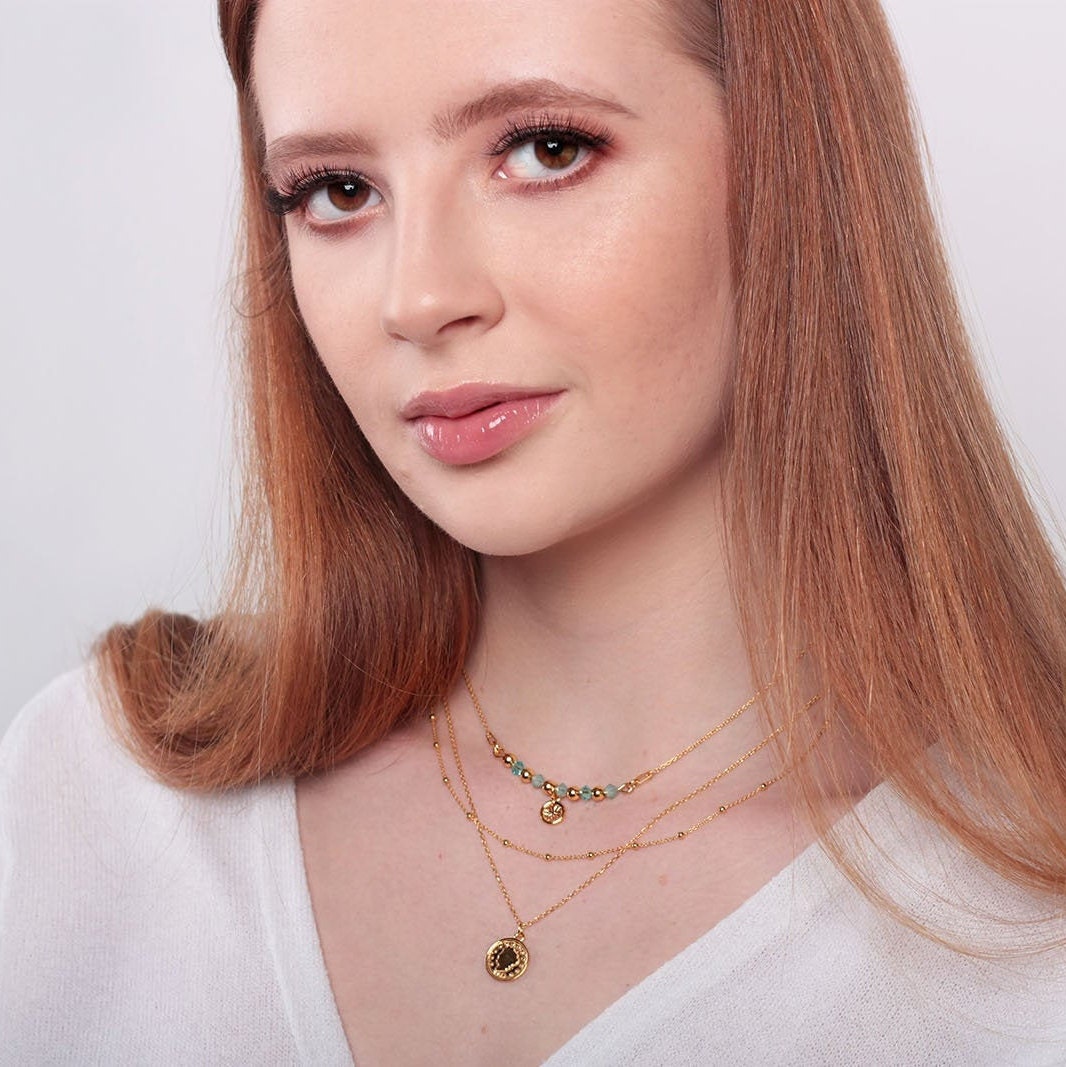 925 Silver Coin Necklace Gilded With Fine Gold, Trendy Goldplated