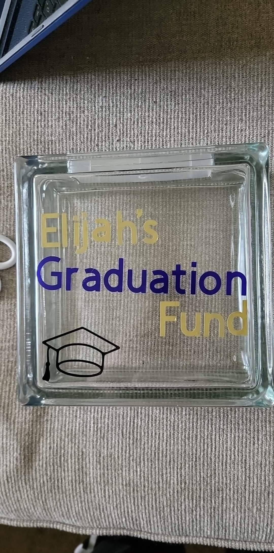 Custom glass money box Etsy