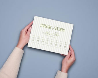 Old Money Wedding Timeline Card Template, Elegant Order of Events Schedule (Canva Download)