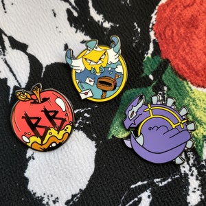 BUNDLE: 3 PMD-Inspired Hard Enamel 1.25&quot; Pins (Bad Apples, Special Delivery & Shadows Within)