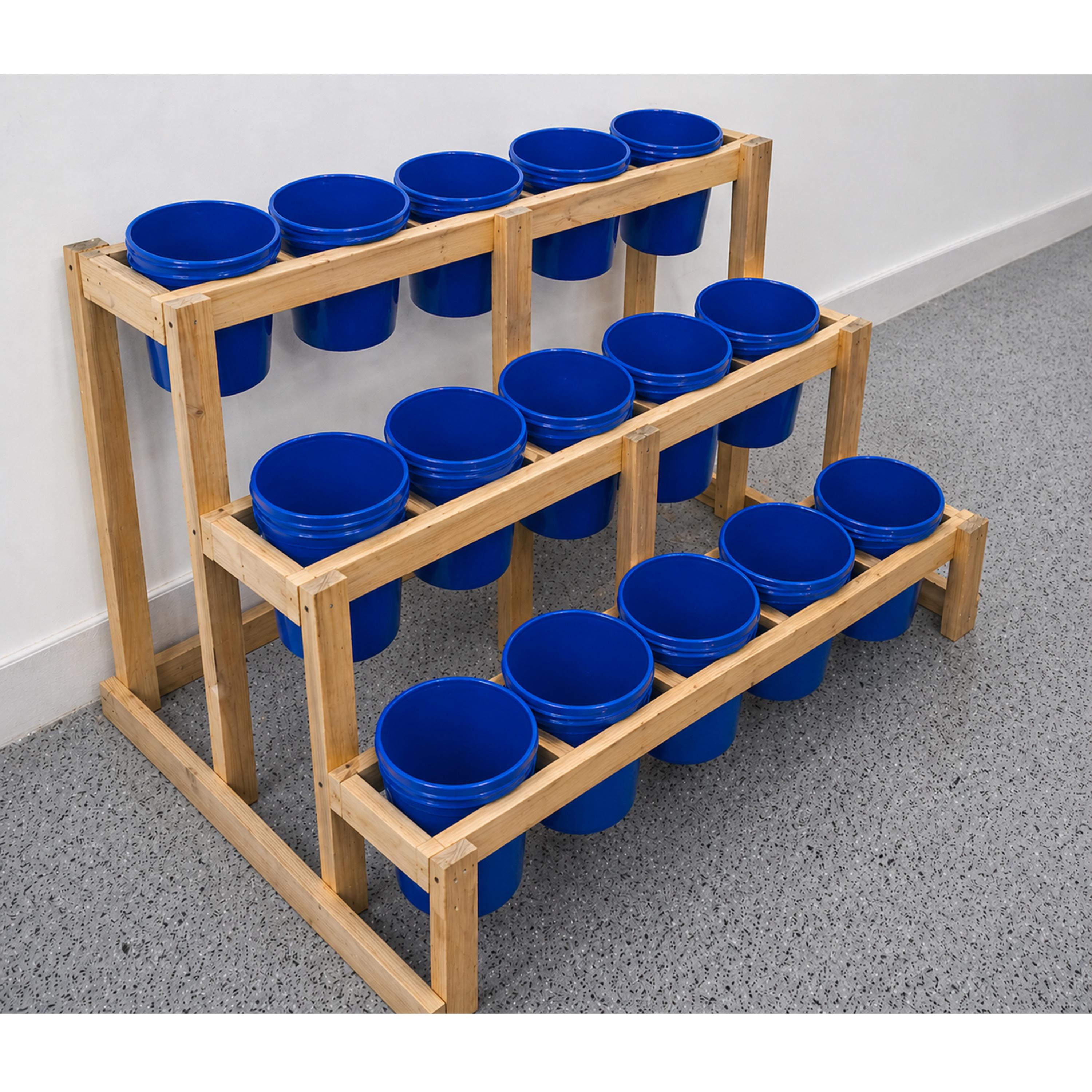 3-tier Bucket Planter Stand Plans DIY Vertical Garden Rack 15x 5-gallon ...