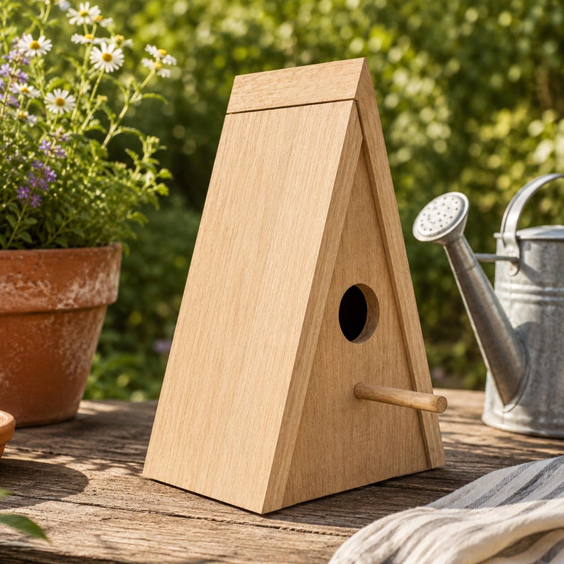 Triangular Bird House Birdhouse Plans PDF | Cedar A-frame DIY Woodworking Project - Etsy