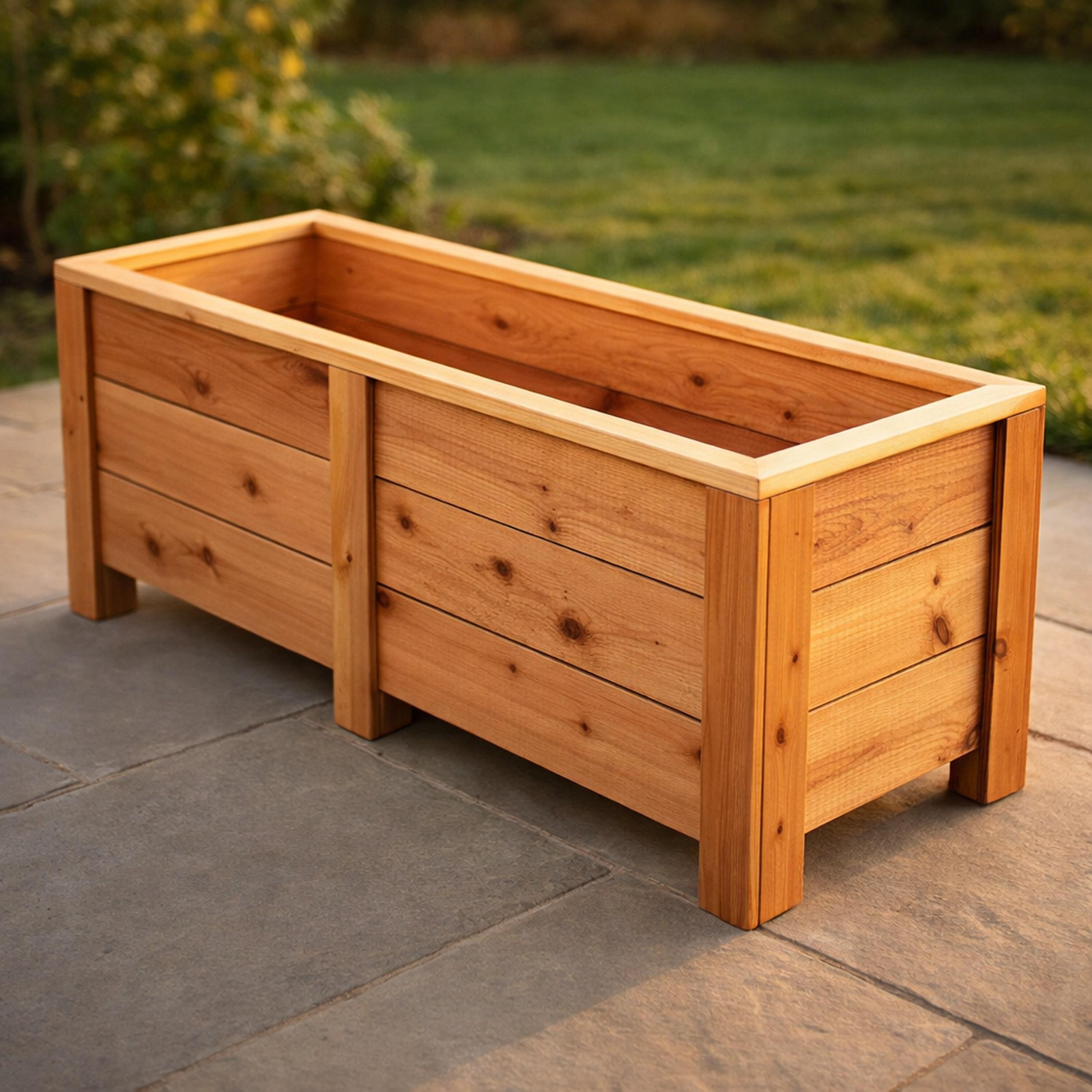 Planter Box Plans Cedar DIY Raised Garden Bed 18x18x48 Outdoor Wood ...
