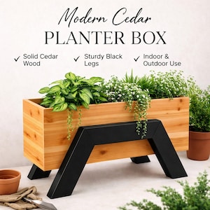 Plans de boîte de jardinière en cèdre surélevés, herbes et herbes, intérieur, extérieur, bricolage, travail du bois, PDF