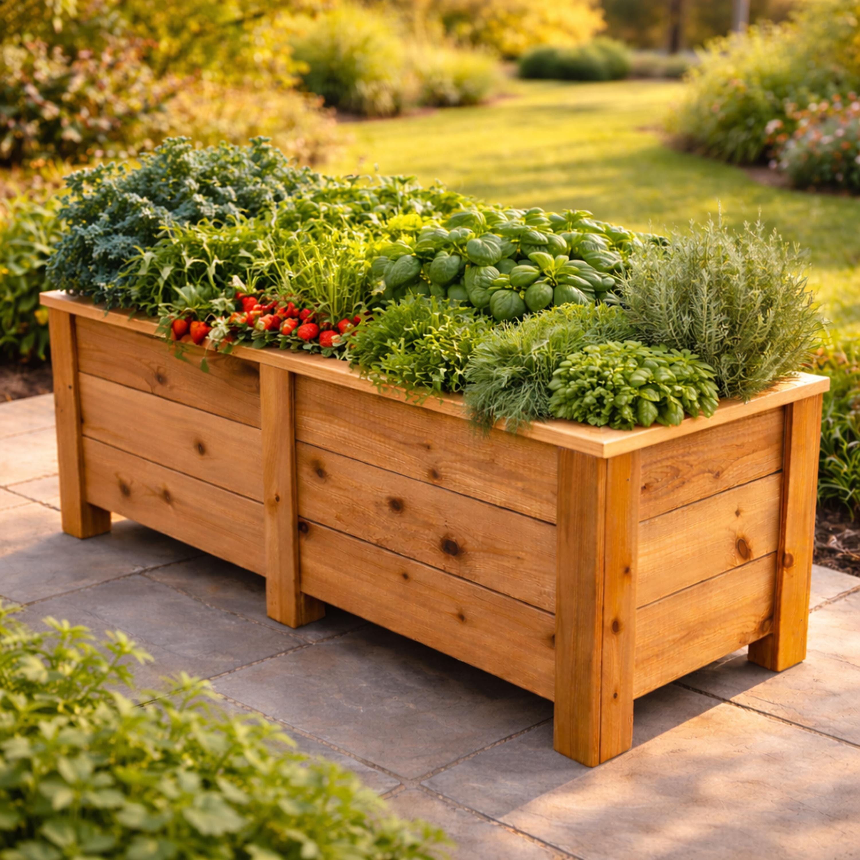 Planter Box Plans Cedar DIY Raised Garden Bed 18x18x48 Outdoor Wood ...