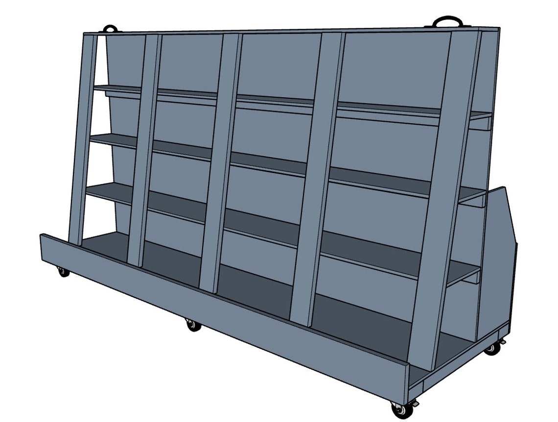 Mobile Wood Storage Cart Plans and Build Guide Stepbystep Etsy