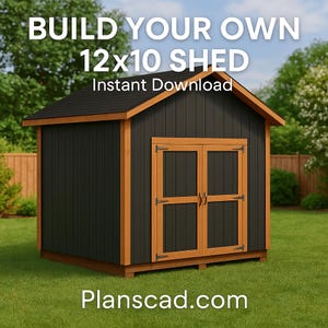 10×12 Shed Plans PDF | DIY Garden Storage Shed Blueprint | Instant Download Woodworking Plans | Outdoor Workshop Building Plan