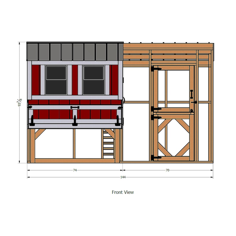 Chicken Coop & Run Plans DIY Walk in Large Modern Coop-run Design ...