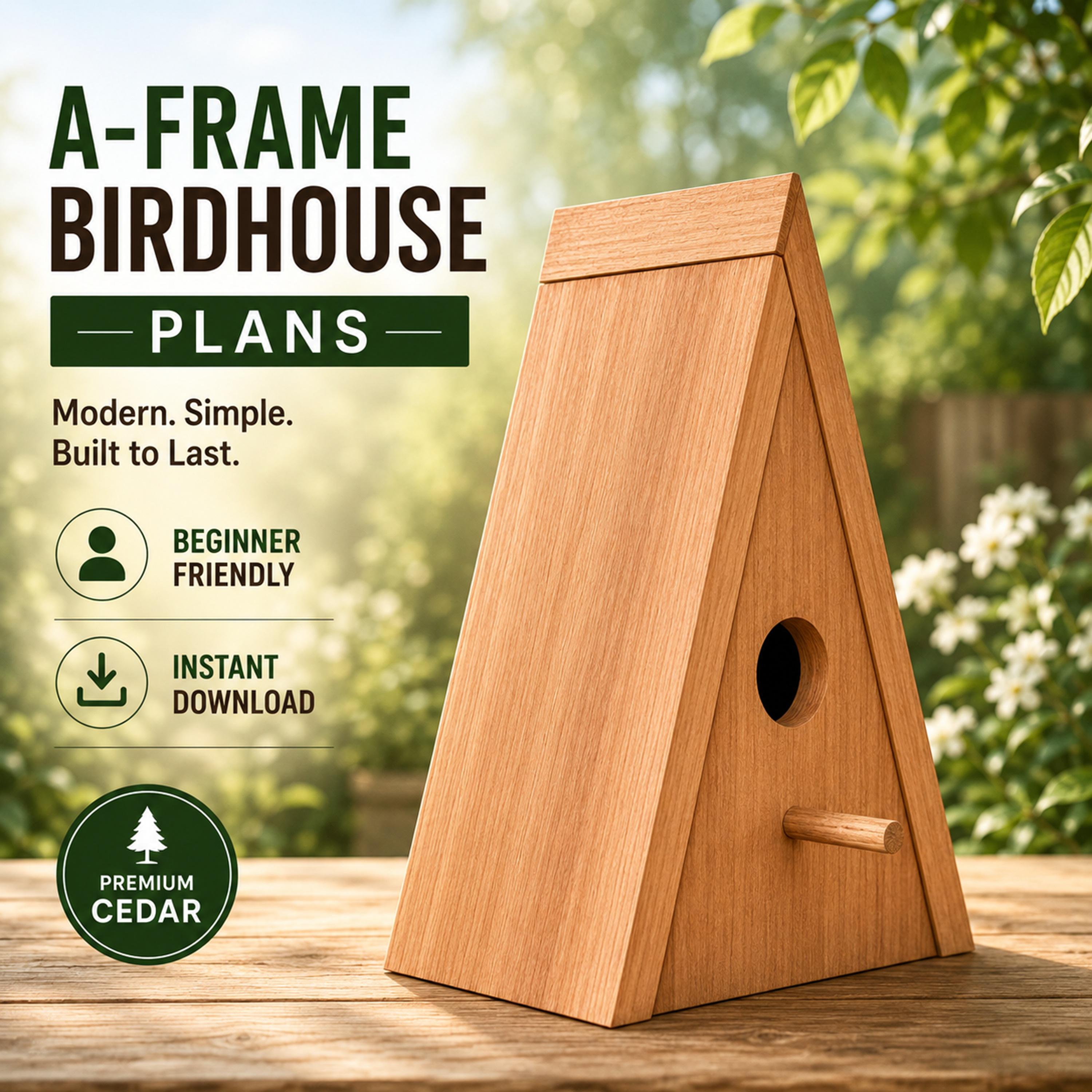 Birdhouse Plans PDF | Cedar A-frame DIY Woodworking Project - Etsy