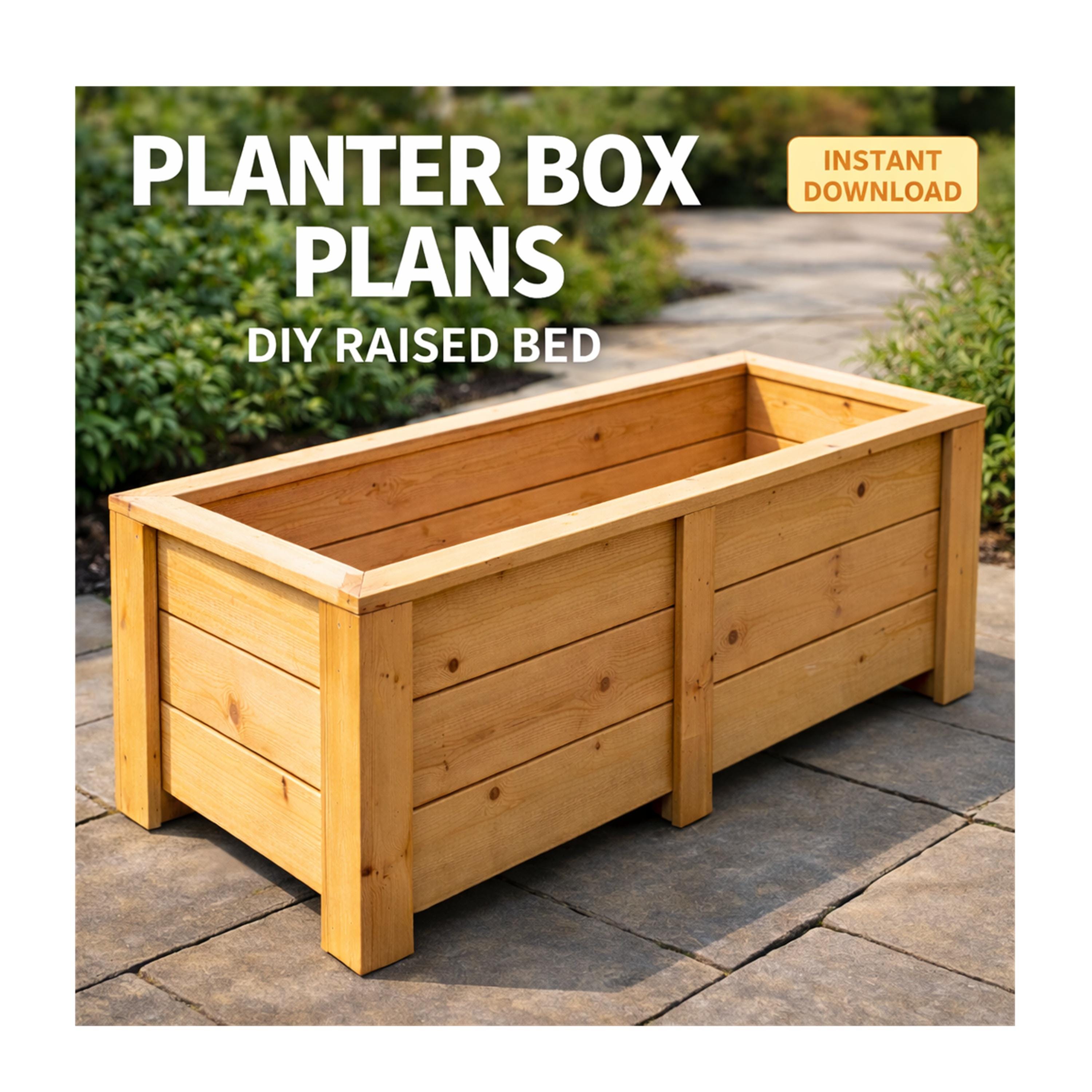 Planter Box Plans Cedar DIY Raised Garden Bed 18x18x48 Outdoor Wood ...