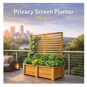 Privacy Screen Planter Plans Outdoor Trellis Box Cedar Vertical Garden DIY Build