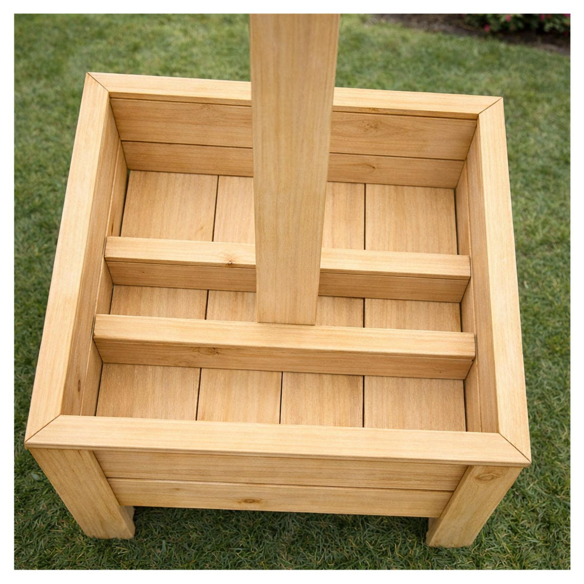 Cedar Planter Box With String Light Post | Outdoor Patio Lighting Stand ...