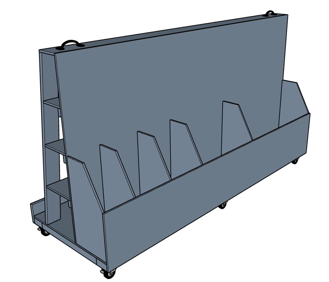 Mobile Wood Storage Cart Plans and Build Guide Stepbystep Etsy