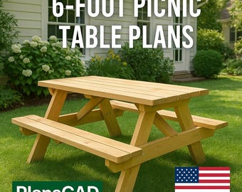 6ft Picnic Table Plan PDF | DIY A-Frame Table Build | Blueprint Woodworking