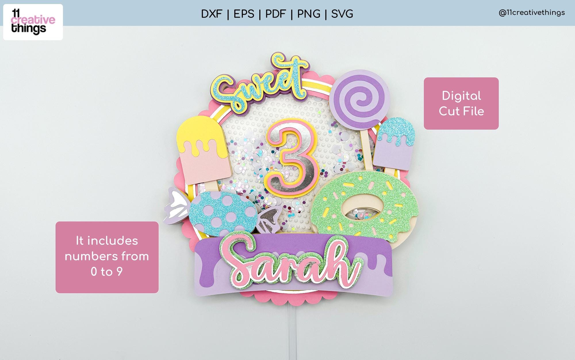 Candy Shaker Cake Topper SVG
