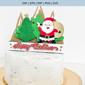 Christmas Cake Topper SVG Santa Claus Cake Topper SVG Layered Christmas ...