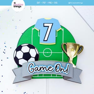 Soccer Cake Topper SVG Template: 0-9 Numbers Included (Digital Download - Instructions Included)