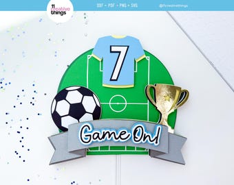 Soccer Cake Topper SVG Template: 0-9 Numbers Included (Digital Download - Instructions Included)