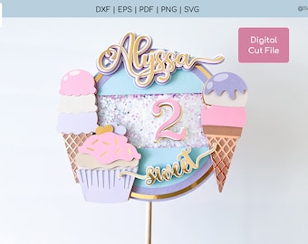 Two Sweet Cake Topper SVG Template: 2nd Birthday Party Decor (Digital Download with instructions)