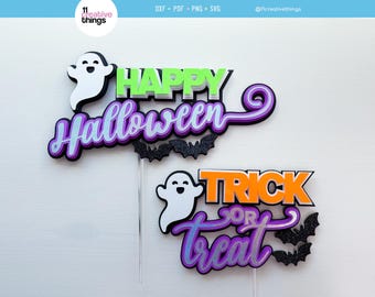 Modello SVG per decorazione torta di Halloween e "Dolcetto o scherzetto" (download digitale)