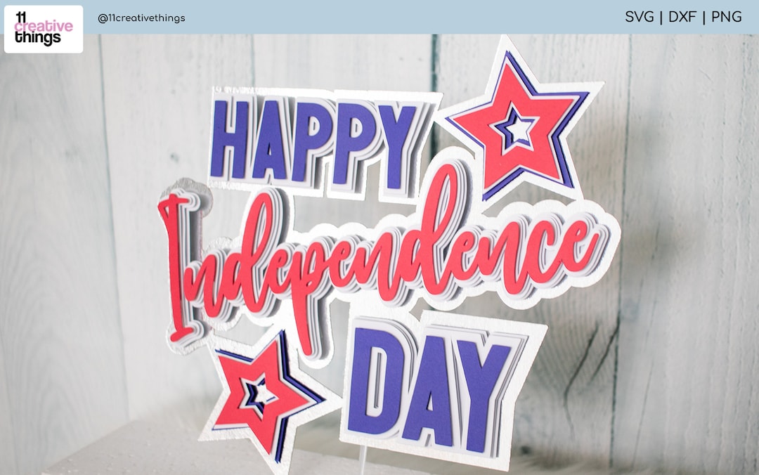 Happy Independence Day Cake Topper - Patriotische Kuchendekoration Für 4th Of July Parties