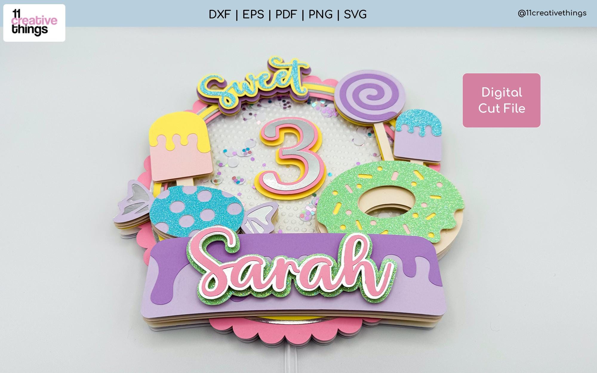 Candy Shaker Cake Topper SVG