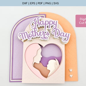 Happy Mother's Day Arch Cake Topper SVG - Mother's Day Cake Topper SVG - Arch SVG - Mother's Day Shadow Box Svg - Moederdag cadeau Svg