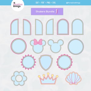 Shaker Cake Topper SVG - fichier Shaker de gâteau en svg, pdf, dxf et png - 16 formes de shakers - instructions incluses - téléchargement numérique