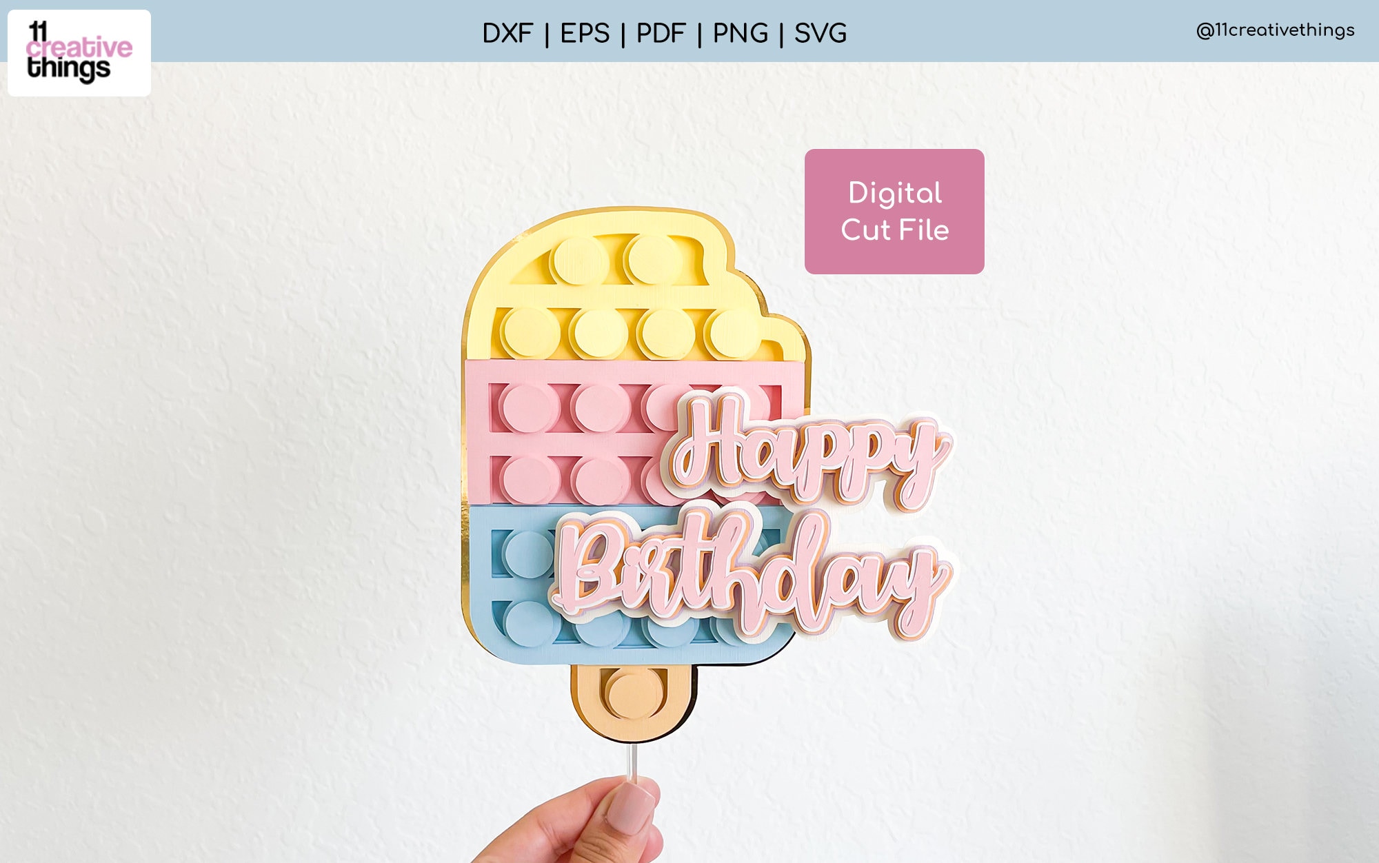 12 Ice-cream Paddle Pop Popsicle Fondant Edible Cupcake 
