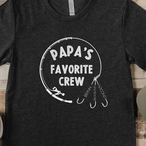 Papa&#39;s Favorite Crew Shirt, Papa Fishing Shirt, Personalized Grandpa Shirt with Grandkids, Gift For Papa, Fathers Day Gift, Grandpa Shirt