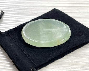 Natural Green Aventurine Worry Stone | Crystal Thumb Stone | Crystal for Empaths, Wealth and Abundance