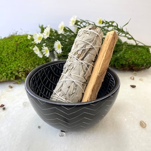 Smudging Set: Soapstone Bowl with Palo Santo & Sage bundle.