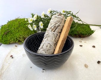 Smudging Set: Soapstone Bowl with Palo Santo & Sage bundle.