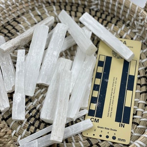 Rough Skinny Selenite Sticks 4&quot; | Crystals for Gridding and Feng Shui