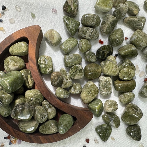 Tumbled Vessonite / Vesuvianite / Idocrase | Natural crystal from India | Heart Chakra Crystal | Sagittarius Stone