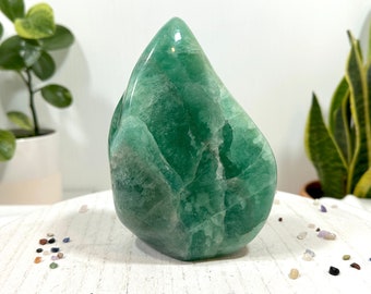Green Flame Fluorite Free Form 1.8 Kg | Large Carved Fluorite | Crystal Decor