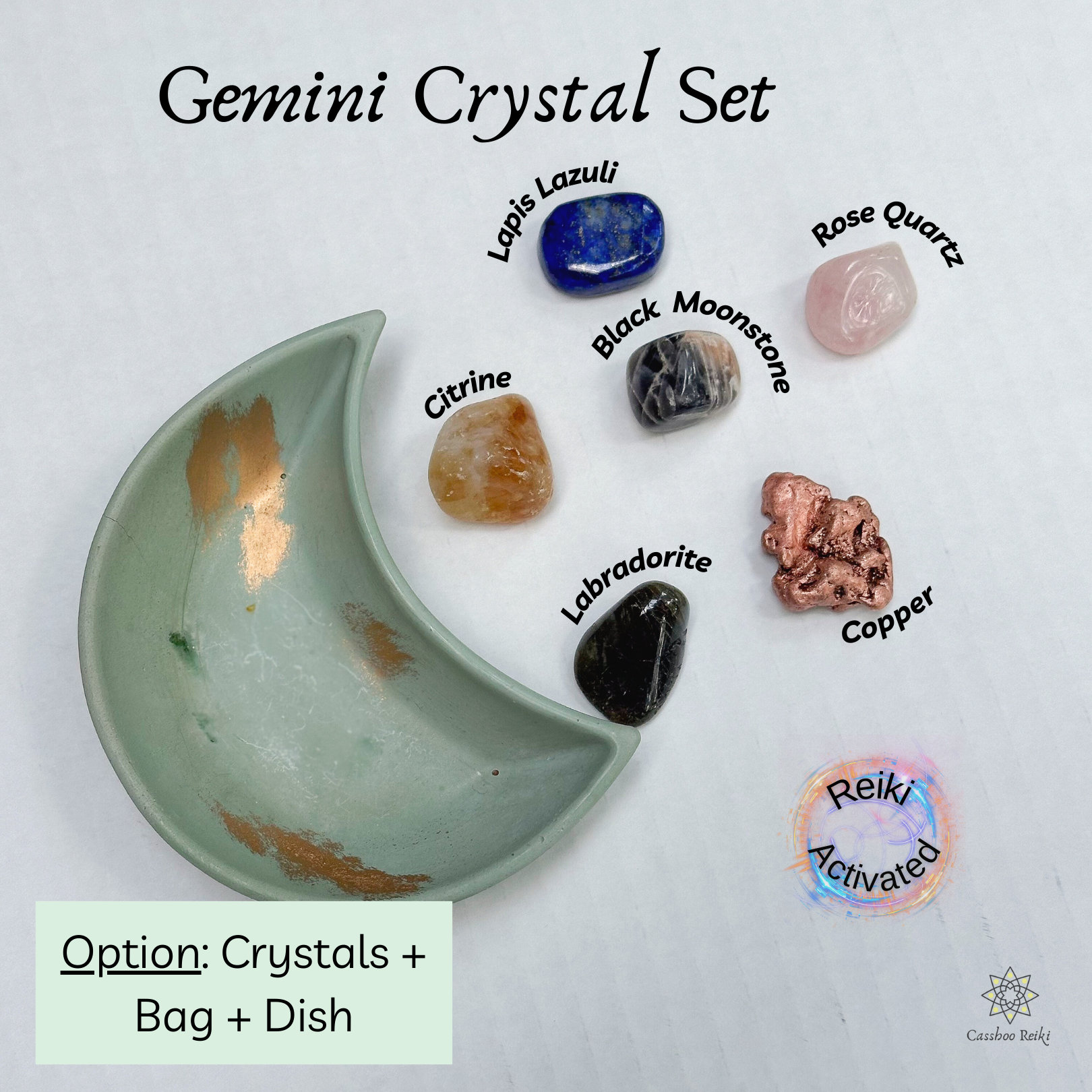 6 Crystal Set for Gemini Zodiac | May - June Birthday Gift