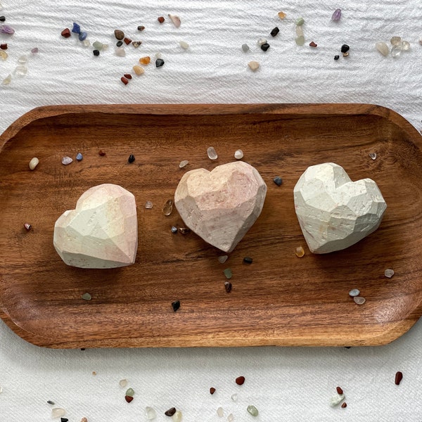 Work in Progress Soapstone Heart | Hand carved Stone Heart | Thinking of you Gift