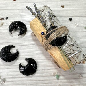 Moon Rituals. Black Obsidian Moon Smudge