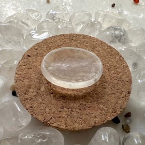 Natural Clear Quartz Worry Stone | Crystal Thumb Stone | Stress Stone