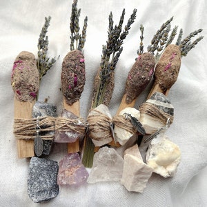 Palo Santo Incense Pop, Lavender and Rough Crystal bundle. Smudge Special
