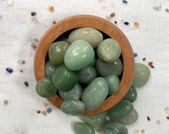 Green Aventurine from India | Green Quartz Tumbled crystal | Crystal for Empath protection and Abundance