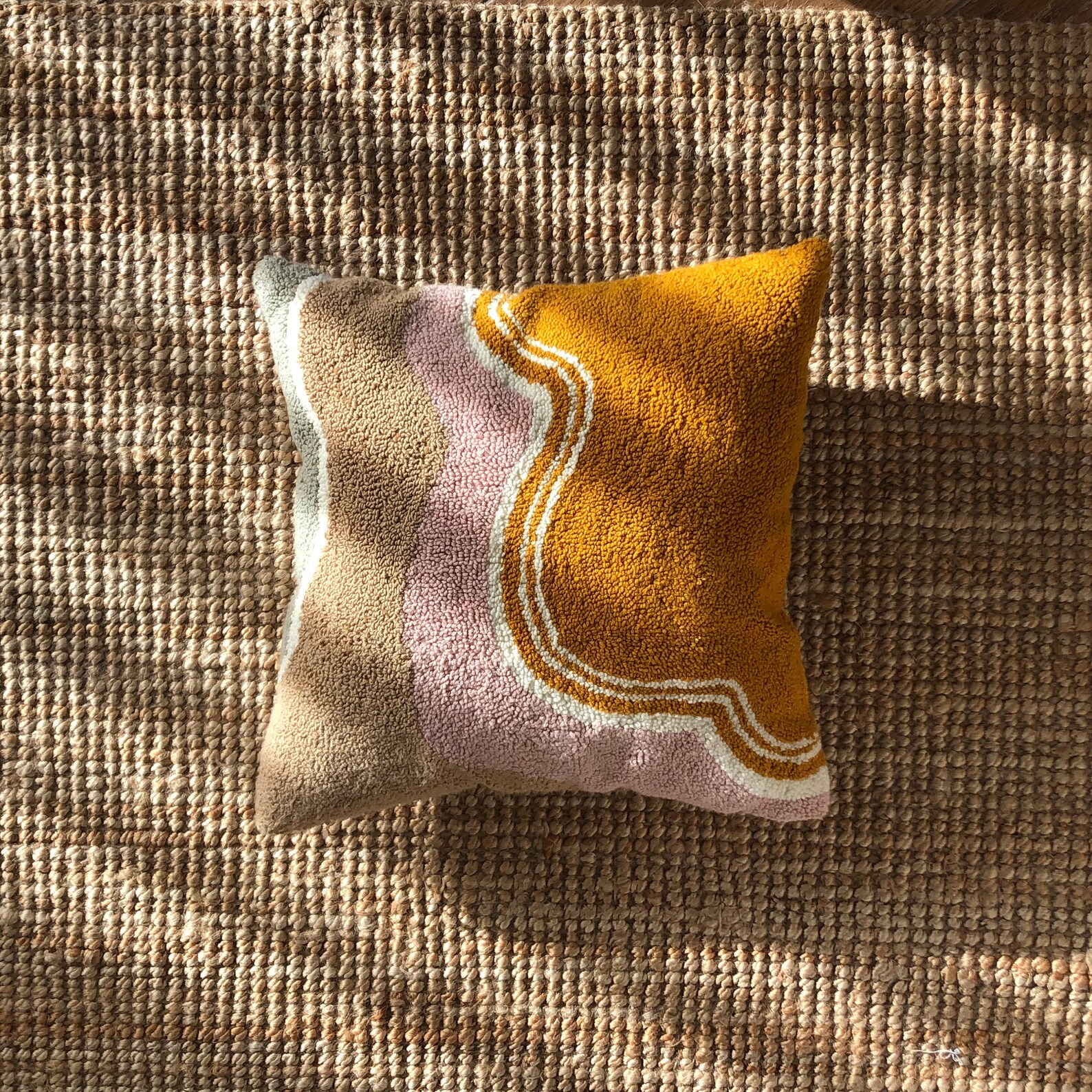 Handmade Punch Needle Pillow Pillow Decorative Pillow Throw Etsy UK