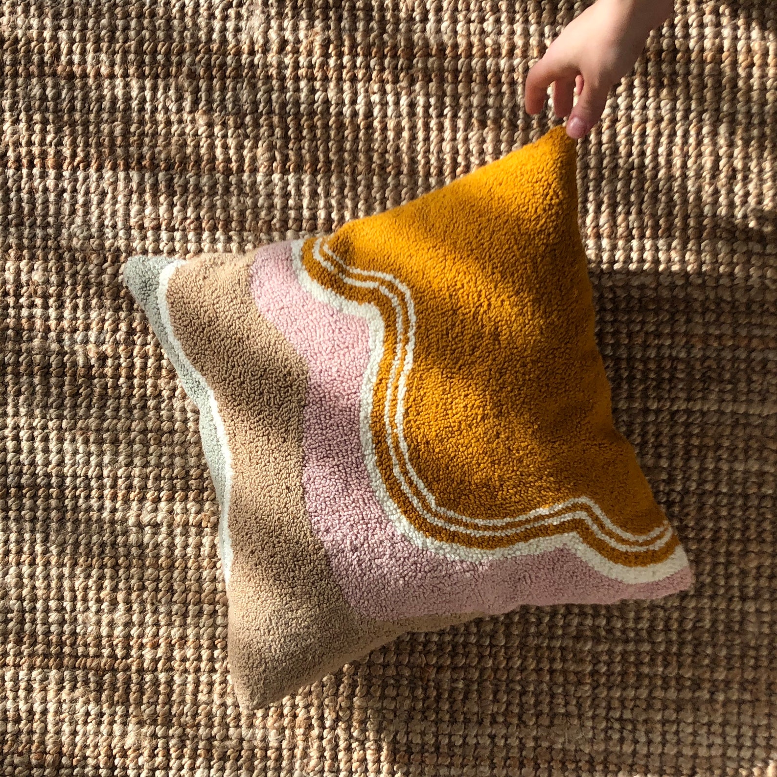 Handmade Punch Needle Pillow Pillow Decorative Pillow Throw Etsy