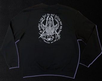 Sweatshirt "Feel the Soil"| Crewneck | Noir | Metal Design | Custom | France |