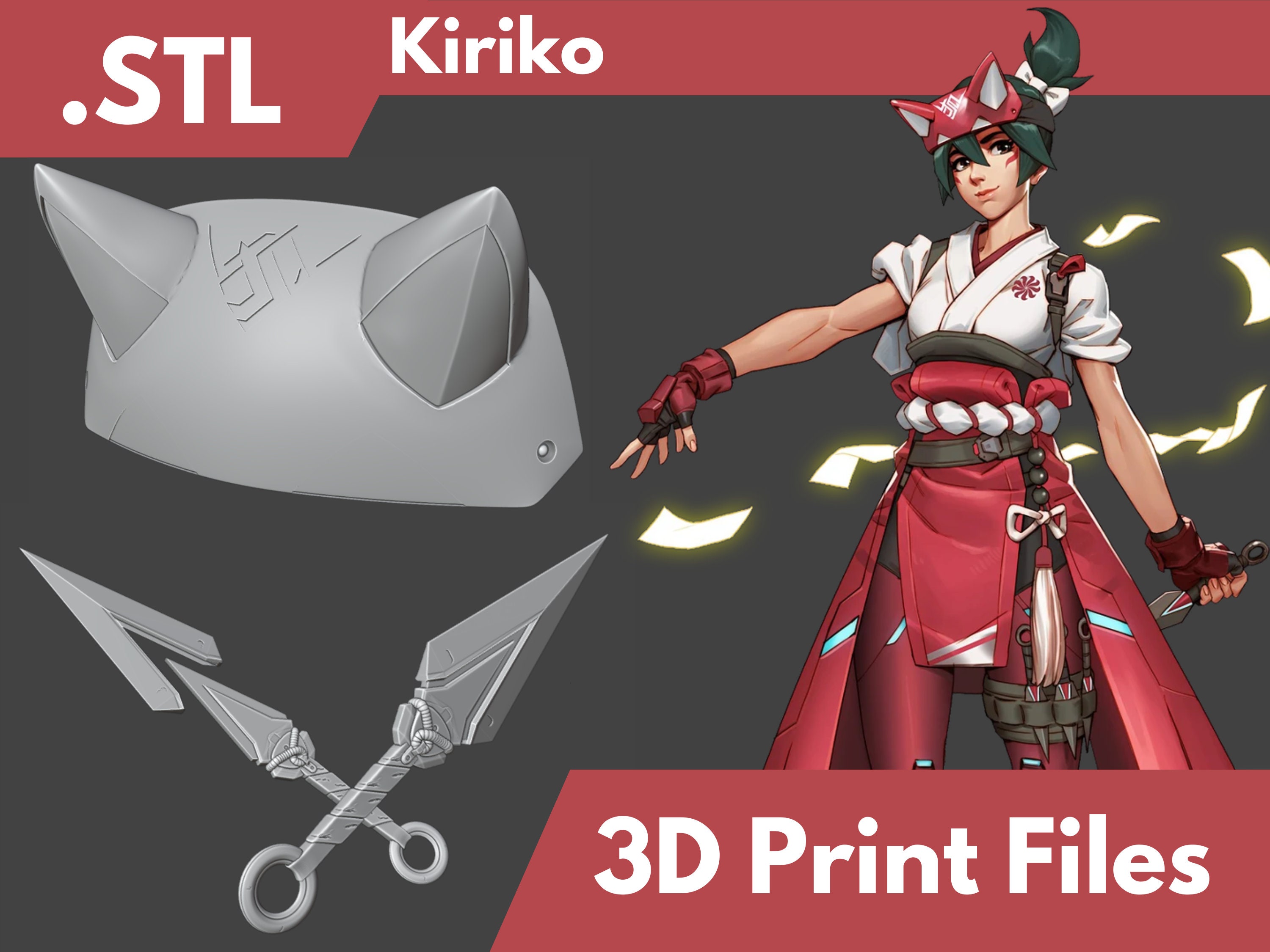 kiritora0105様 オーダーページ Kiriko Cosplay 3D Print File - Overwatch - Etsy