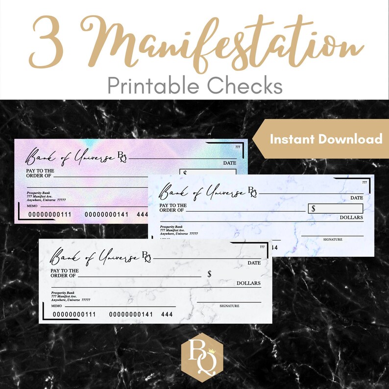 Manifestation Checks, Law of Attraction Checks, Law of Abundance Checks ...
