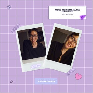 Hobi Weverse live 04/14/23 (Polaroids) | Real Fujifilm Instax Prints | Fangirlmoon