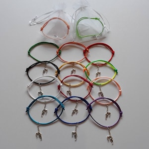 1-12 mélanges de couleurs de gymnastique bracelets d'amitié réglables, cadeau pour ami et sacs-cadeaux, charges de sac de fête, bracelets réglables, cadeaux de gymnaste